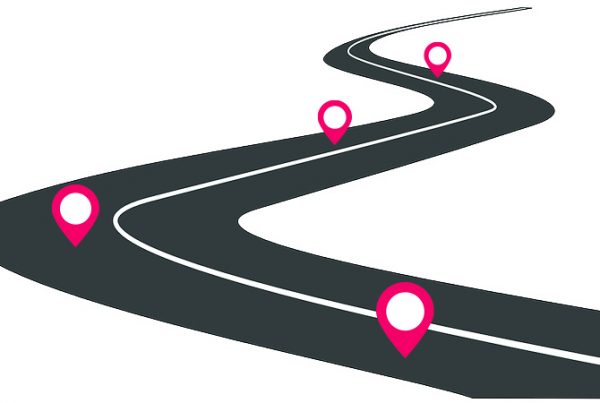 a road with multiple markers