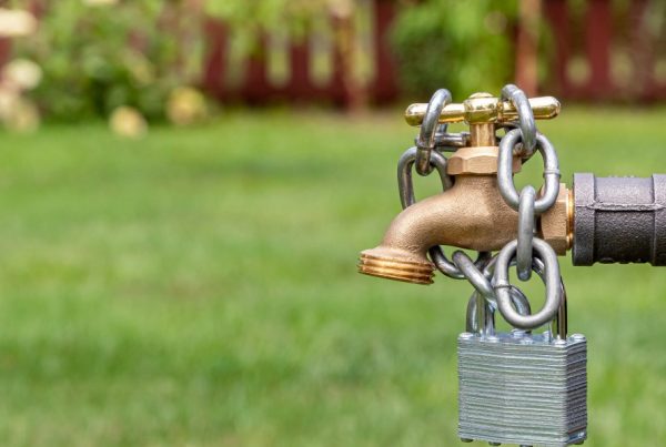 a garden tap locked shut