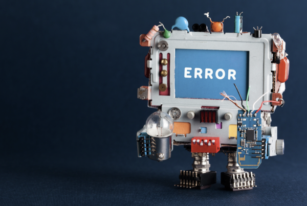 A Robot with a message that reads error