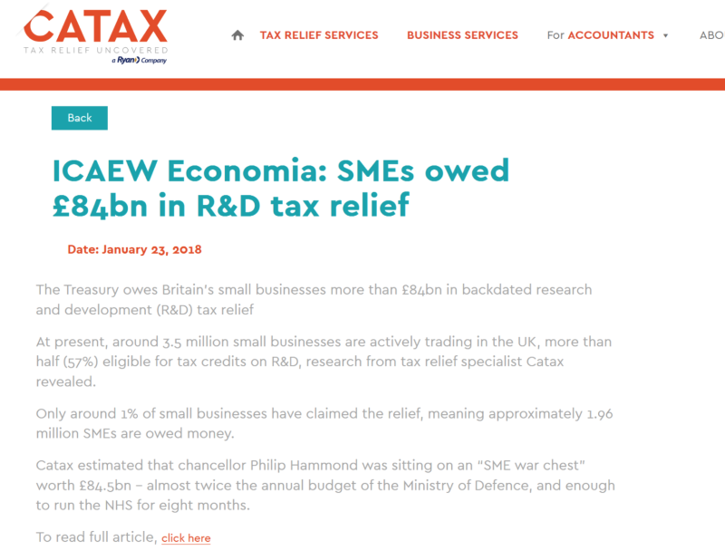 press release from the Catax website