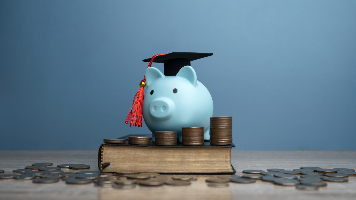 Piggy bank and coins representing longer-term tax savings