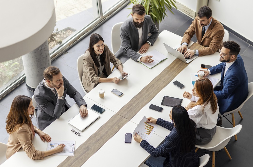 Business professionals discussing R&D tax relief